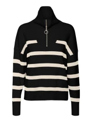 Damen Pullover VMSABA STRIPE / Schwarz