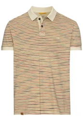 Herren Poloshirt mit Multicolour-Streifen / Beige