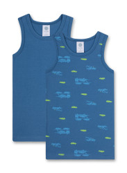 Doppelpack Kinder Unterhemden / Blau