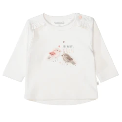 Kinder Shirt Vogel Print / Weiß