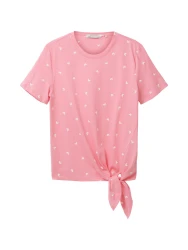 T-Shirt mit Knotendetail / Rosa