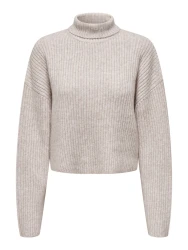 Damen Pullover mit Rollkragen / beige