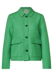 Kurze Damen Jacke im Karodessin / Grün