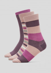 Junior Originals Organic Striped Socken / Rosa, Violett