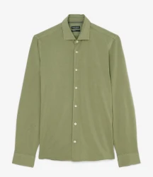 Langarm-Jerseyhemd / Grün