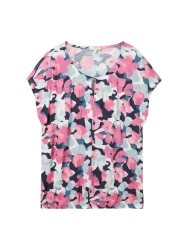 Damen T-Shirt crincle alloverprinted / Pink