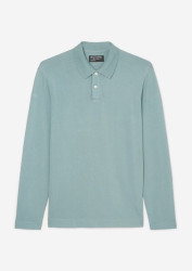 Herren Langarm-Poloshirt / Türkis