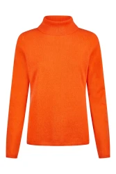 Damen Rollkragenpullover Cashmere / Orange