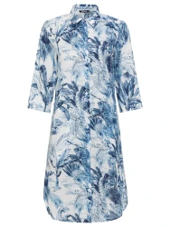 Kleid mit Allover-Print / Blau