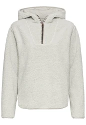 Damen Teddy Sweatshirt mit Kapuze / Weiß