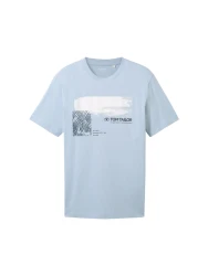 Herren T-Shirt mit Print / Hellblau