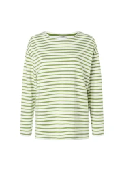 Damen Sweatshirt mit Streifen / Grün