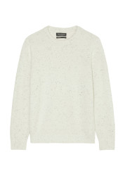 Herren Pullover Tweed-Garn / Weiß