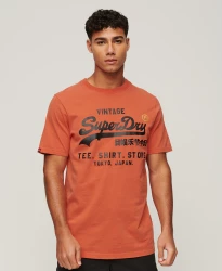 Herren T-Shirt mit klassischem Vintage Logo / Orange