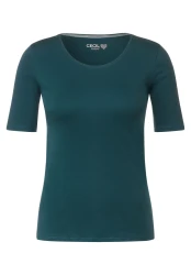 Damen T-Shirt in Unifarbe / Grün