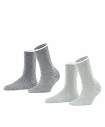 Damen Socken Allover Stripe 2-Pack / Grau