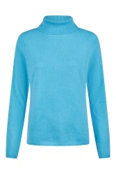 Damen Rollkragenpullover Cashmere / Türkis