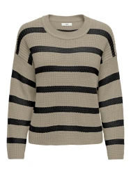 JDYJUSTY L/S STRIPE PULLOVER KNT NOOS / Grau