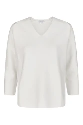 Damen Pullover mit verkürzten Ärmeln / Weiß