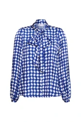 Bluse gemustert / Blau