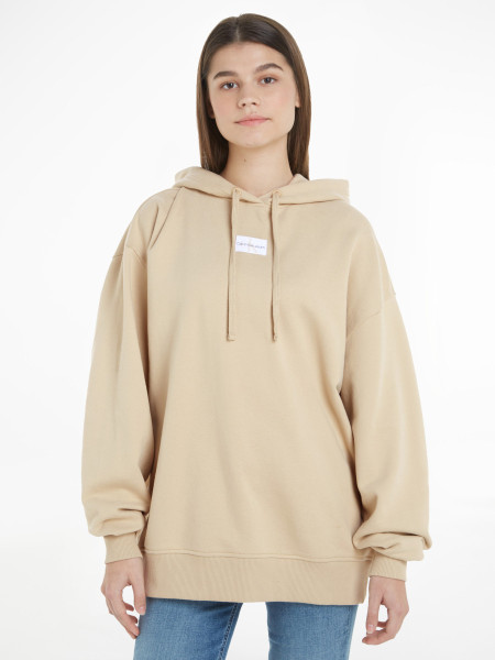 Damen Hoodie WOVEN LABEL OVERSIZED