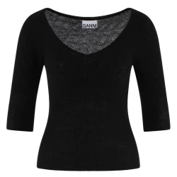 Damen Pullover aus Merinowolle / Schwarz