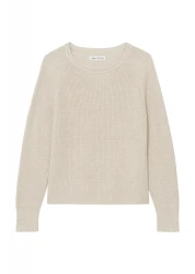 Damen Rundhals-Strickpullover / Beige