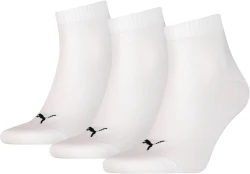PUMA Plain Quarter-Socken 3er-Pack / Weiß