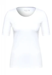 Damen T-Shirt in Unifarbe / Weiß