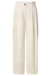 Damen Feincord-Palazzo-Hose / Creme