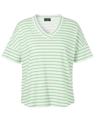 Curvy T-Shirt Ringel / Grün