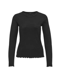 Damen Langarmshirt Surbel glam / Schwarz