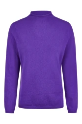 Damen Pullover Mockneck Cashmere / Violett