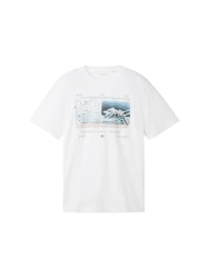 T-Shirt mit Photoprint / Weiß
