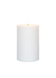 LED-Kerze Indoor 10cm x 15 cm Weiß / Weiß