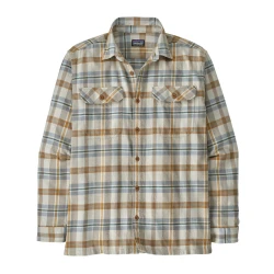 Herren Long-Sleeved Flannel Shirt / Beige