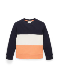 Kinder Sweatshirt mit Colour Blocking / Orange