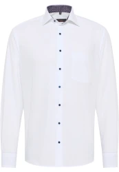 Unifarbenes Popeline-Hemd Modern Fit / Weiß