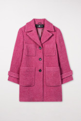 Damen Mantel aus Shetlandwolle / pink
