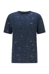 Regular-Fit T-Shirt mit Allover-Logos Tee / Blau