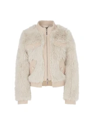 Damen Outdoorjacke in Fun Fur / Weiß