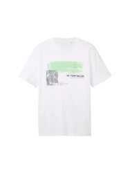 Herren T-Shirt mit Print / Weiß
