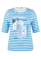 Damen T-Shirt mit Streifen / Blau