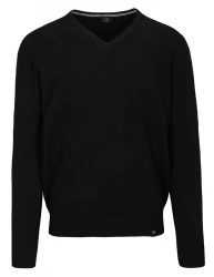 Pullover mit V-Ausschnitt / Schwarz