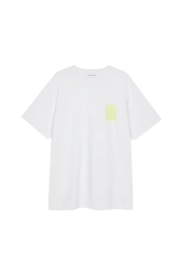 Boyfriend T-Shirt White/Lime Good Karma Club / Weiß