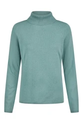 Damen Rollkragenpullover Cashmere / Petrol