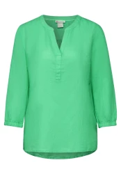 Bluse aus Leinenmischung / Grün