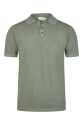 Herren Poloshirt mit Struktur / Oliv