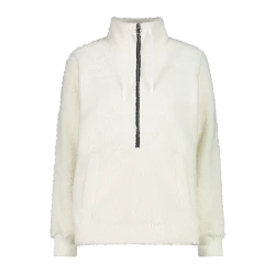 Damen Sweatshirt mit Half-Zip / Weiß