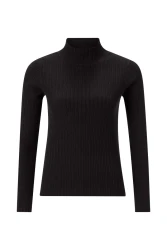 Turtle neck rib knit / Grau